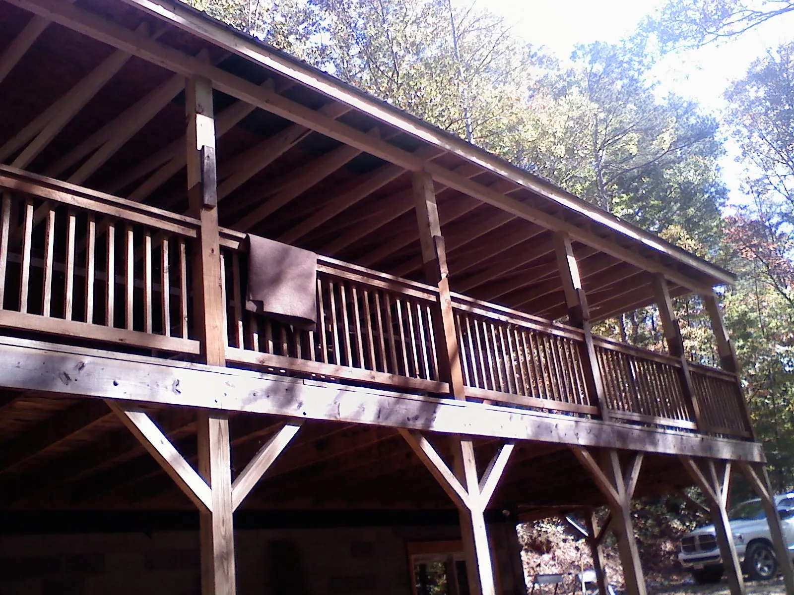 Timber framing under a new elevated porch and deck — Roof Leak Repair in Waco by Roofing Brothers